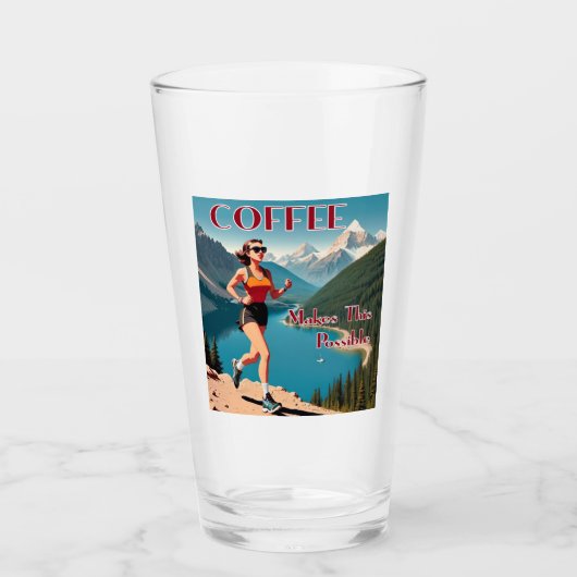 Koffie maakt dit rennen mogelijk glas (Voorkant)