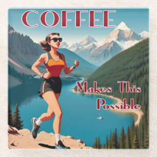 Koffie maakt dit rennen mogelijk glazen onderzetter