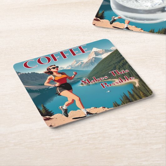 Koffie maakt dit rennen mogelijk kartonnen onderzetters (Schuin)