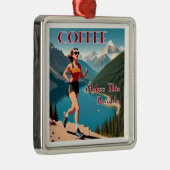 Koffie maakt dit rennen mogelijk metalen ornament (Rechts)