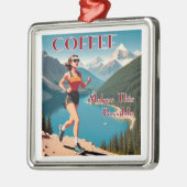 Koffie maakt dit rennen mogelijk metalen ornament (Links)