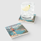 Koffie maakt dit rennen mogelijk stenen onderzetter (Zijkant)