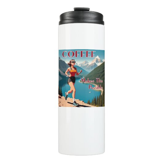 Koffie maakt dit rennen mogelijk thermosbeker (Voorkant)