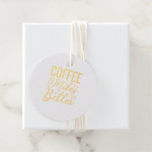 Koffie maakt het leven beter bedankjes labels (Met doos)