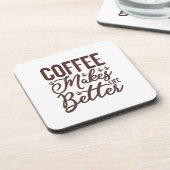 Koffie maakt het leven beter bier onderzetter (Linkerzijde)
