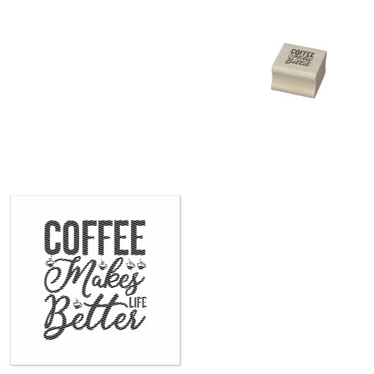 Koffie maakt het leven beter rubberstempel (Gestempeld)