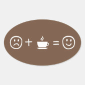 Koffie maakt je gelukkig ovale sticker (Voorkant)