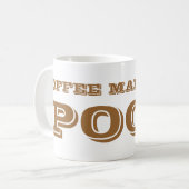 Koffie maakt je poep. koffiemok (Voorkant links)