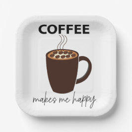 Koffie maakt me blij met een koffiefeestje papieren bordje