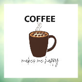 Koffie maakt me blij met koffie raamsticker (Vel 3)