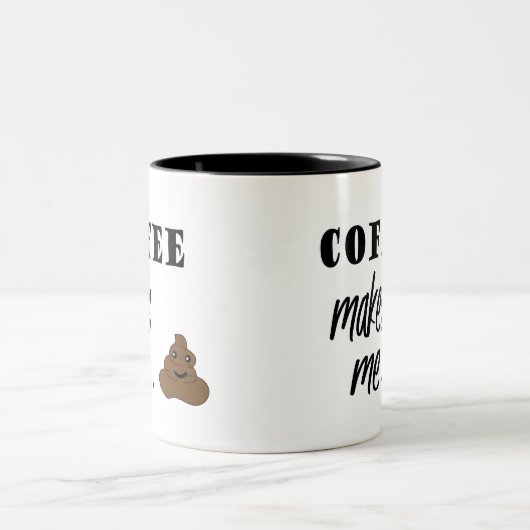 Koffie maakt me een poep-mok tweekleurige koffiemok (Center)