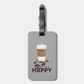 Koffie maakt me gelukkig bagagelabel (Achterkant verticaal)