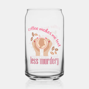 Koffie maakt me minder moordend grappig citaat blikvorm glas