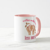 Koffie maakt me minder moordend grappig citaat mok (Voorkant rechts)