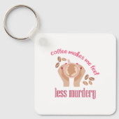 Koffie maakt me minder moordend grappig citaat sleutelhanger (Voorkant)