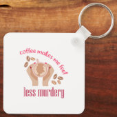 Koffie maakt me minder moordend grappig citaat sleutelhanger (Achterkant)