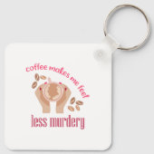 Koffie maakt me minder moordend grappig citaat sleutelhanger (Achterkant)