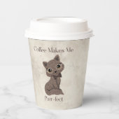 Koffie maakt me perfect-koffie bonen-schattige kat papieren bekers (Voorkant)