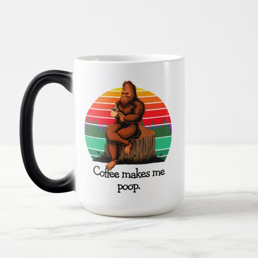 Koffie maakt me poep Bigfoot Sasquatch Funny 15oz Magische Mok (Links)