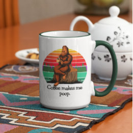 Koffie maakt me poep Bigfoot Sasquatch Funny 15oz Mok