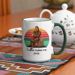 Koffie maakt me poep Bigfoot Sasquatch Funny 15oz Mok