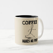 Koffie maakt me poep, koffie-Mok Tweekleurige Koffiemok (Voorkant rechts)
