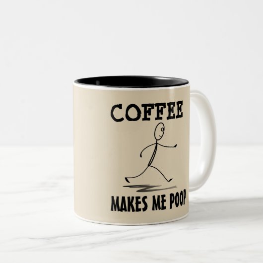 Koffie maakt me poep, koffie-Mok Tweekleurige Koffiemok (Voorkant rechts)