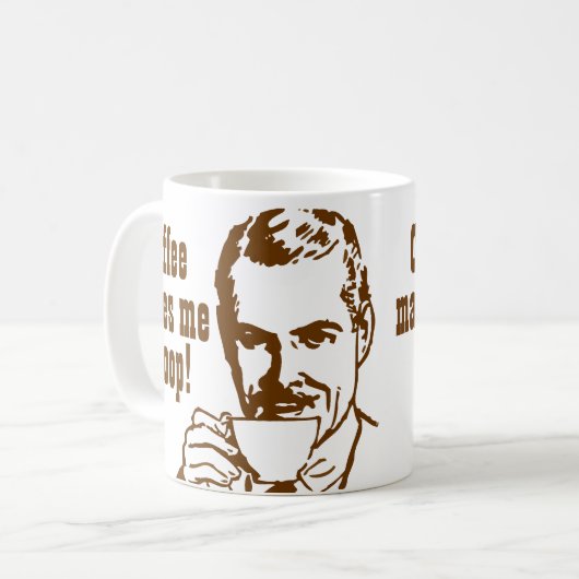 Koffie maakt me poep. koffiemok (Voorkant links)