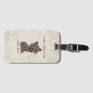 Koffie Maakt Me Purr-fect-Koffieboon-Kat- Bagagelabel