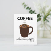 Koffie maakt me vrolijk briefkaart (Staand voorkant)