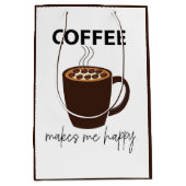 Koffie maakt me vrolijk medium cadeauzakje (Voorkant)