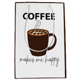 Koffie maakt me vrolijk medium cadeauzakje