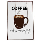 Koffie maakt me vrolijk medium cadeauzakje (Achterkant)