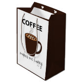 Koffie maakt me vrolijk medium cadeauzakje (Achterkant Gekanteld)
