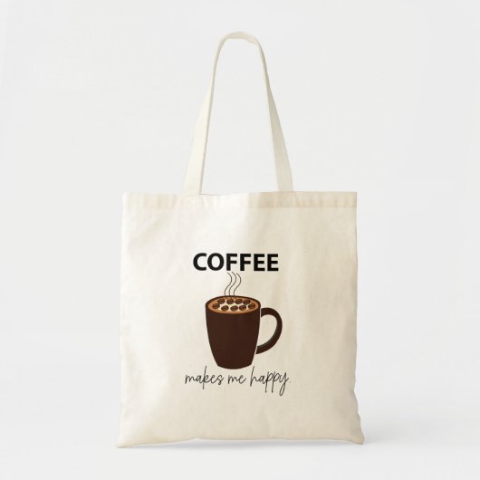 Koffie maakt me vrolijk tote bag (Voorkant)