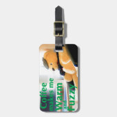 Koffie maakt me warm en fuzzy bagagelabel (Voorkant verticaal)