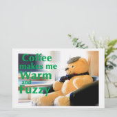 Koffie maakt me warm en fuzzy briefpapier (Staand voorkant)