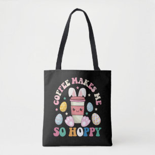 Koffie Maakt Me Zo Blij Konijn Konijn Gelukkig Pas Tote Bag