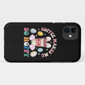 Koffie maakt me zo hoppy konijn gelukkig Pasen Case-Mate iPhone Case (Achterkant (horizontaal))