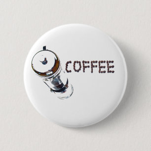 Koffie MagieGeniet, 'eerste ding 's ochtends', ' Ronde Button 5,7 Cm