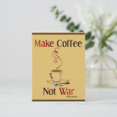 Koffie maken, geen oorlog briefkaart (Staand voorkant)