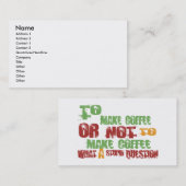 Koffie maken visitekaartje (Voorkant / Achterkant)