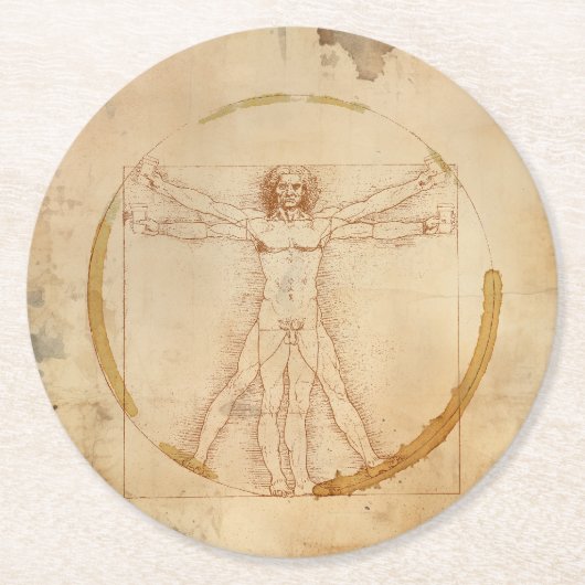 Koffie-Man Ronde Kartonnen Onderzetter (Voorkant)