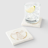 Koffie-Man Stenen Onderzetter (Zijkant)