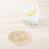 Koffie-Man Zandsteen Onderzetter (Zijkant)