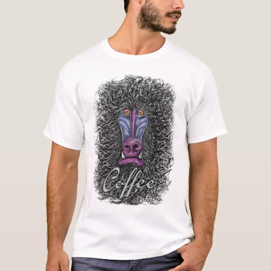 Koffie Mandrill T-shirt (Voorkant)