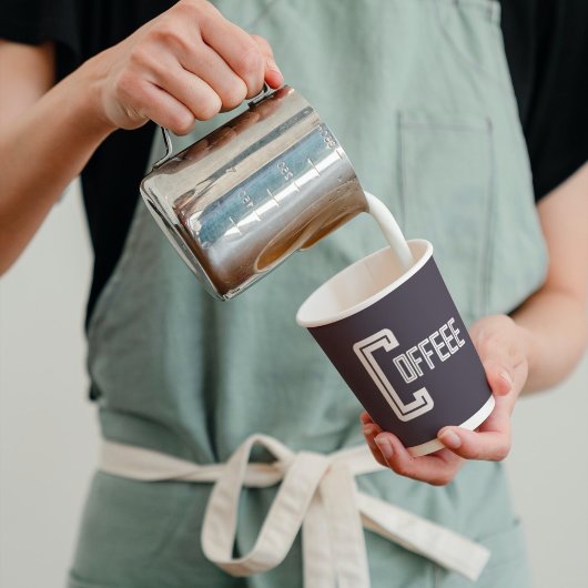 Koffie Marineblauw Café Restaurant Zakelijk Script Papieren Bekers