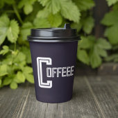 Koffie Marineblauw Café Restaurant Zakelijk Script Papieren Bekers
