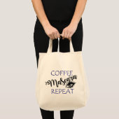 Koffie Mascara Herhaal Tote Bag (Voorkant (product))