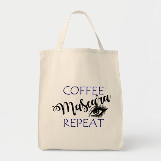 Koffie Mascara Herhaal Tote Bag (Voorkant)